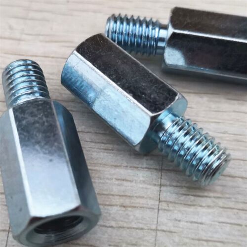 铁镀锌蓝白锌转接螺丝换螺母单头螺杆六角加长螺母M8x25= 2元1个