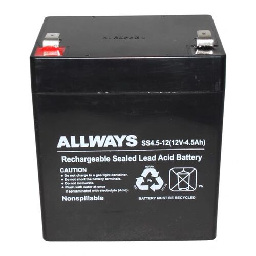 ALLWAYS蓄电池12V4.5AH SS4.5-12铅酸免维护电梯更换 UPS电源音箱