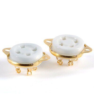 供应全新陶瓷四脚镀金电子管座可搭棚 可用于300B/811/2A3/