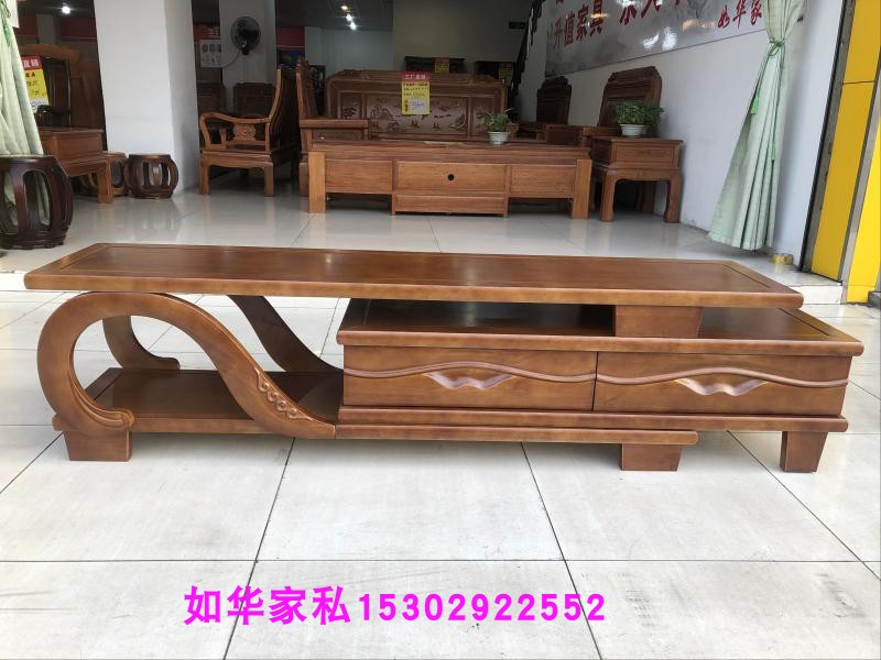 实木电视柜伸缩实木地柜新款影视柜特价液晶电视柜 现代简约客厅