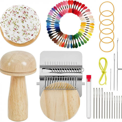 外贸新颖潮Mini Darning Loom迷你织布机DIY织布修复工具修补套装
