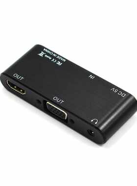 HDMI转HDMI+VGA转换器带音频 分屏器 一分二HDMI2VGA HDMI+Audio