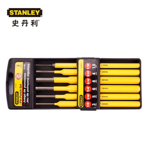 史丹利工具6件圆柱冲销冲打孔冲子冲头圆锥模具维修16-226-23