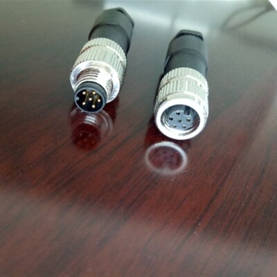M8防水航空插头传感器连接器6芯8芯5芯直弯头针普通型焊接 同宾得