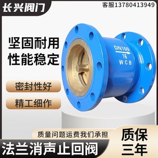 法兰消声止回阀立式卧式碳钢静音不锈钢消防单向逆止阀HC41X-16