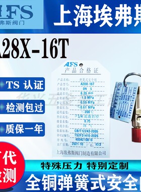 上海埃弗斯安全阀A28X-16T0.55 0.93 2.24 9.65 23443690-1.6件号