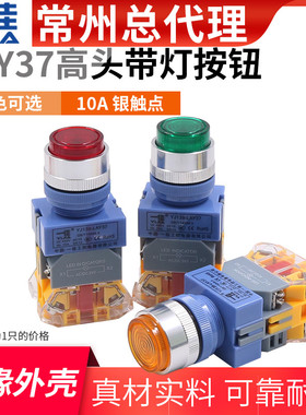 一佳LAY37电源启动Y090-11DN带ZS自锁22mm带灯220V按钮开关24V DZ