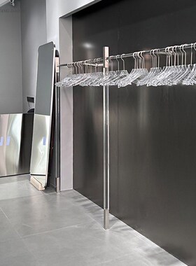 服装店展示架落地式上墙不锈钢创意陈列架女装店蓝色亚克力挂衣架