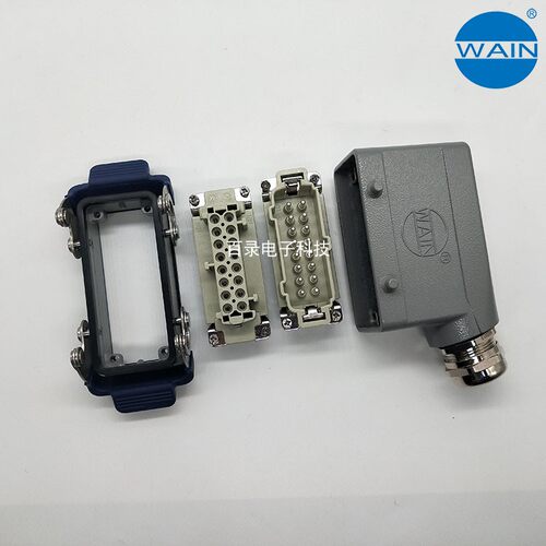 WAIN唯恩H16B-SE-2B-M25 PG21双扣上壳侧出线整套 16芯重载连接器