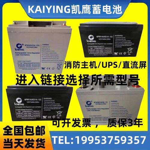 KAIYING凯鹰蓄电池6FM38 6-GFM-100 12V100/65/38/24/17/14/7AH
