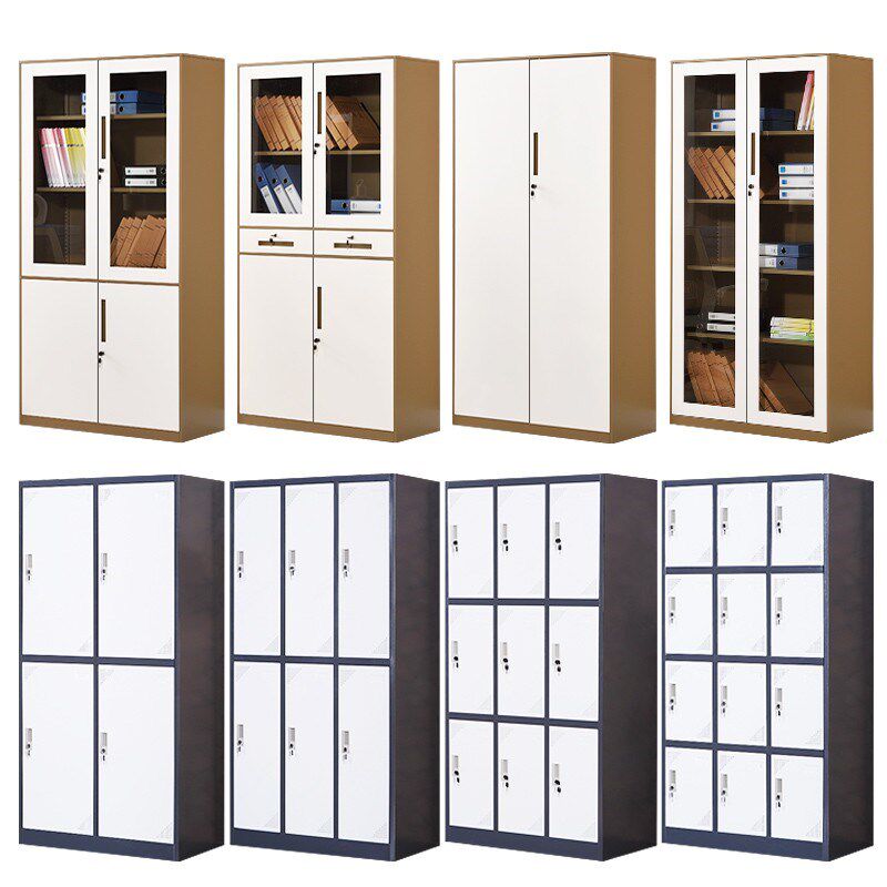 办公文件柜铁皮资料柜财务档案柜带锁存包柜拆装员工更衣储物柜子