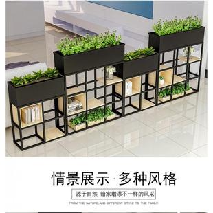 办公室隔断墙屏风餐厅工业风围栏落地置物架装饰绿植铁艺花槽花架