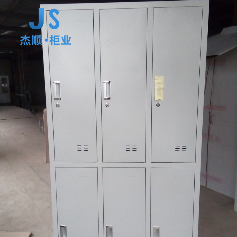 钢制六门员工更衣柜 铁皮带6门更衣柜 工厂浴室加厚储物柜