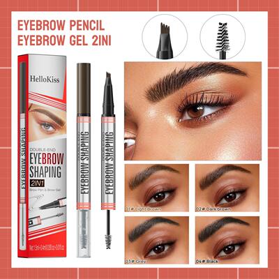2-in-1 Eyebrow Pen with Brow Gel Waterproof Fast Dry双头眉笔