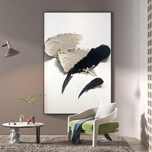 现代简约抽象客厅卧室酒店玄关装 挂画 饰画油画图案背景墙壁画竖版