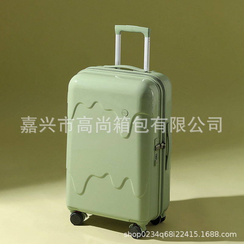 新款雪糕行李箱女万向轮弹簧刹车拉杆箱24寸男USB充电接口旅行箱