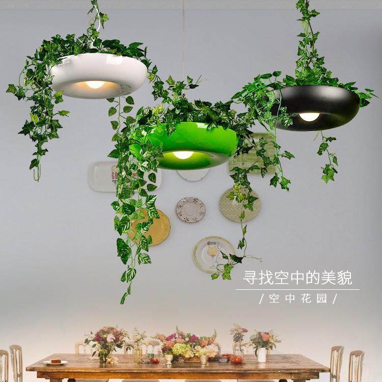 复古工业风植物餐厅创意阳台绿植吊灯奶茶店吧台个性服装店装饰灯,家装灯饰光源,智能吊灯,淘宝优惠券,粉丝福利购,淘宝优惠卷