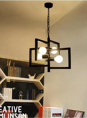 北欧简约现代书房餐桌饭厅吊灯复古loft铁艺吧台店面黑色艺术吊灯