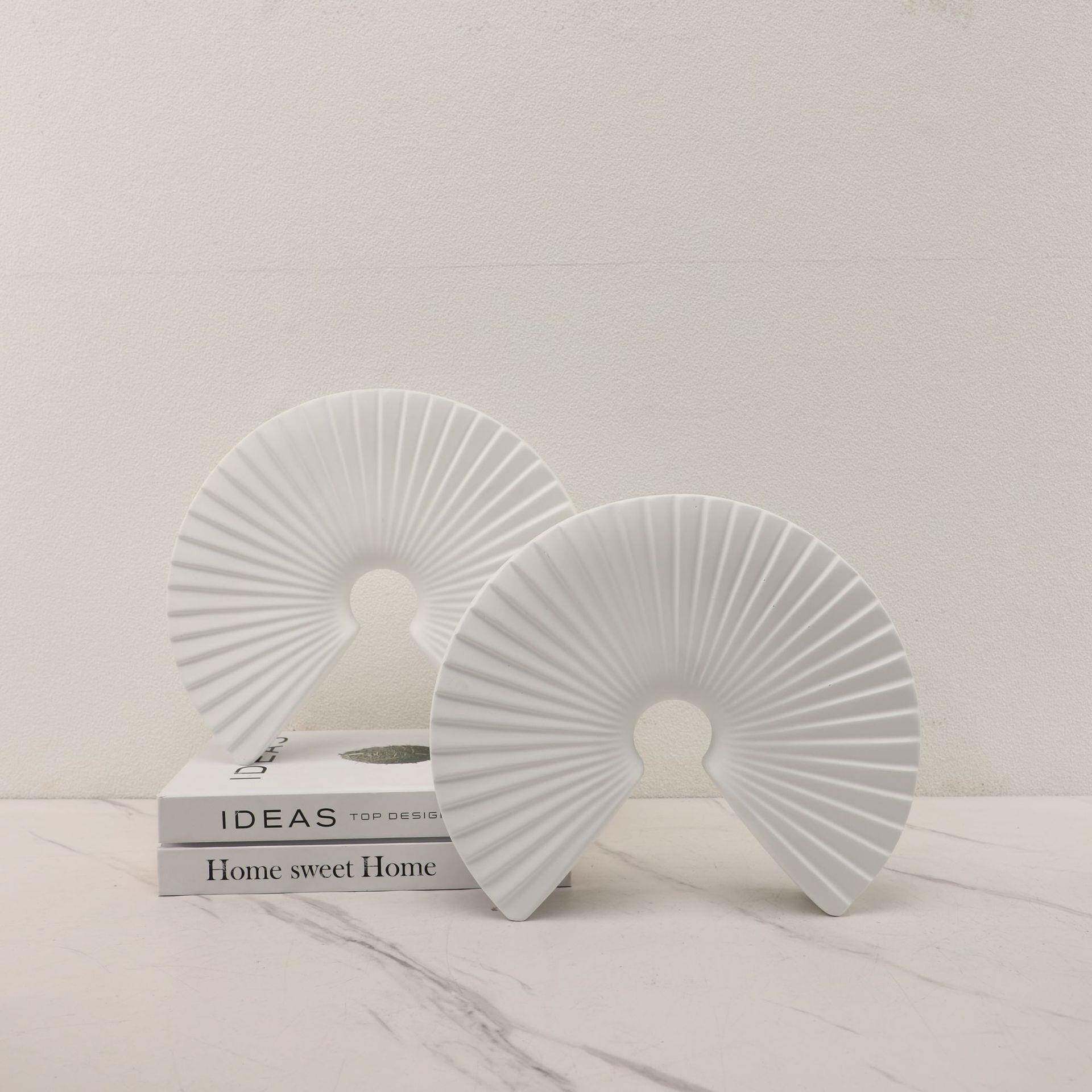 北欧海浪扇子工艺品树脂摆设客厅电视柜样板房展示柜摆件饰品手工