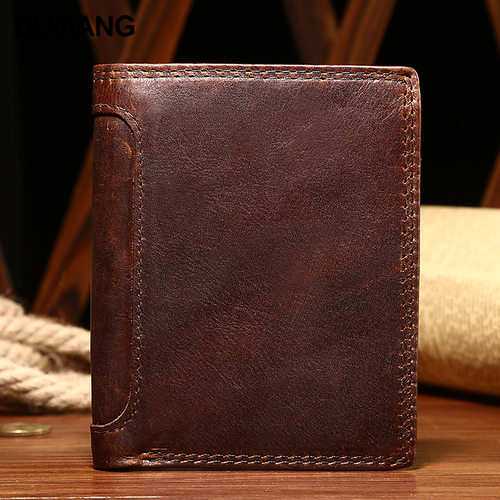 男士钱包疯马皮商务复古竖款手拿包钱包男款rfid多卡位钱包wallet