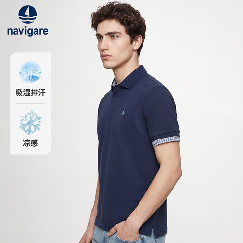 [凉感]Navigare意大利小帆船户外夏季POLO衫男士新款短袖翻领T恤