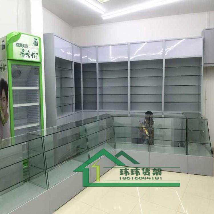 烤漆药房货架西药玻璃柜台药品货柜中西药店展示柜医药陈列柜展柜