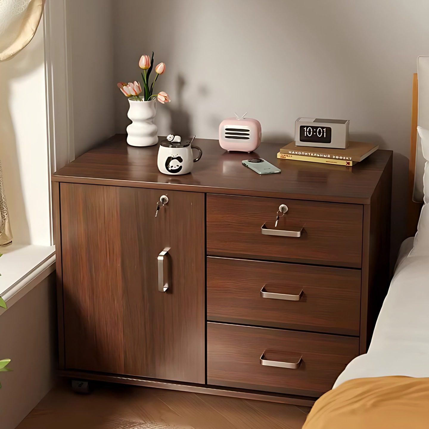 。文件柜可移动带锁简约大容量收纳储物多功能办公室桌下矮柜子,商业/办公家具,文件柜,淘宝优惠券,粉丝福利购,淘宝优惠卷