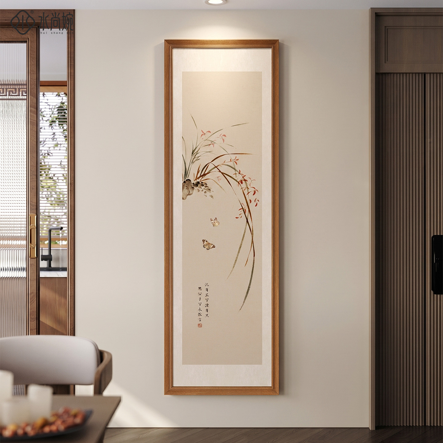 新中式花鸟玄关装饰画宋代美学入户走廊过道挂画高档客厅茶室壁画