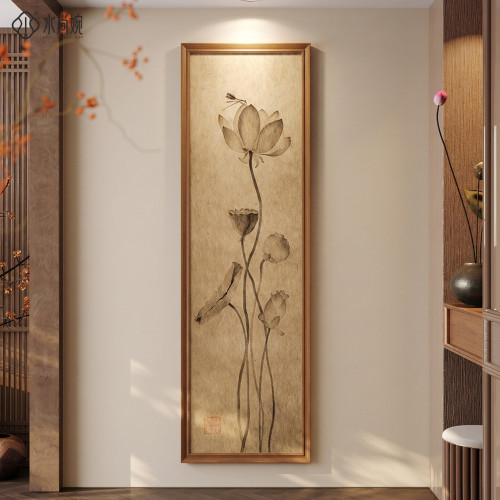 【新中式风】水墨荷花玄关挂画