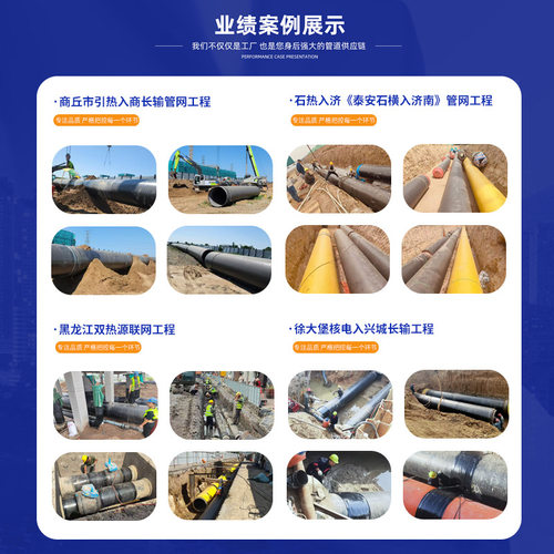 矿用蒸汽保温钢管供暖保温管道玻璃棉蒸汽直埋复合保温管钢套钢