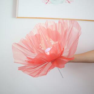 新款仿真幻彩丝网花罂粟花户外婚礼派对装饰橱窗摆设拍摄道具现货