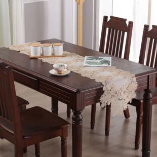 北欧涤麻桌旗源头工厂蕾丝花边桌巾家用餐桌茶几布布艺高级感桌旗
