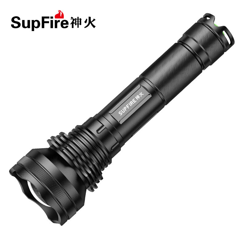 supfire神火L3强光手电筒可充电家用户外超亮变焦远射长款便携P90