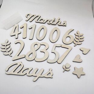 拍摄宝宝装饰months数字100days道具贴木质生日满月百天现货母墙