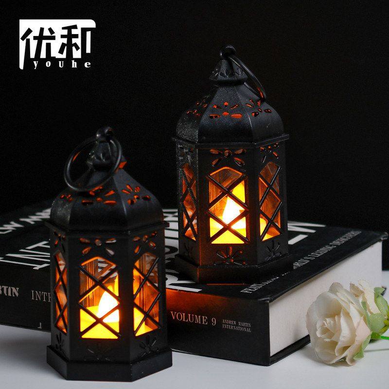 摩洛哥婚礼欧美灯罩电子蜡烛小仿真油灯风灯摆件六角灯笼led桌面,家居饰品,烛台,淘宝优惠券,粉丝福利购,淘宝优惠卷