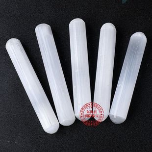 瑜伽子弹壳透两面棒天然摩洛哥石膏按摩棒圆柱水晶石石膏按摩棒棒