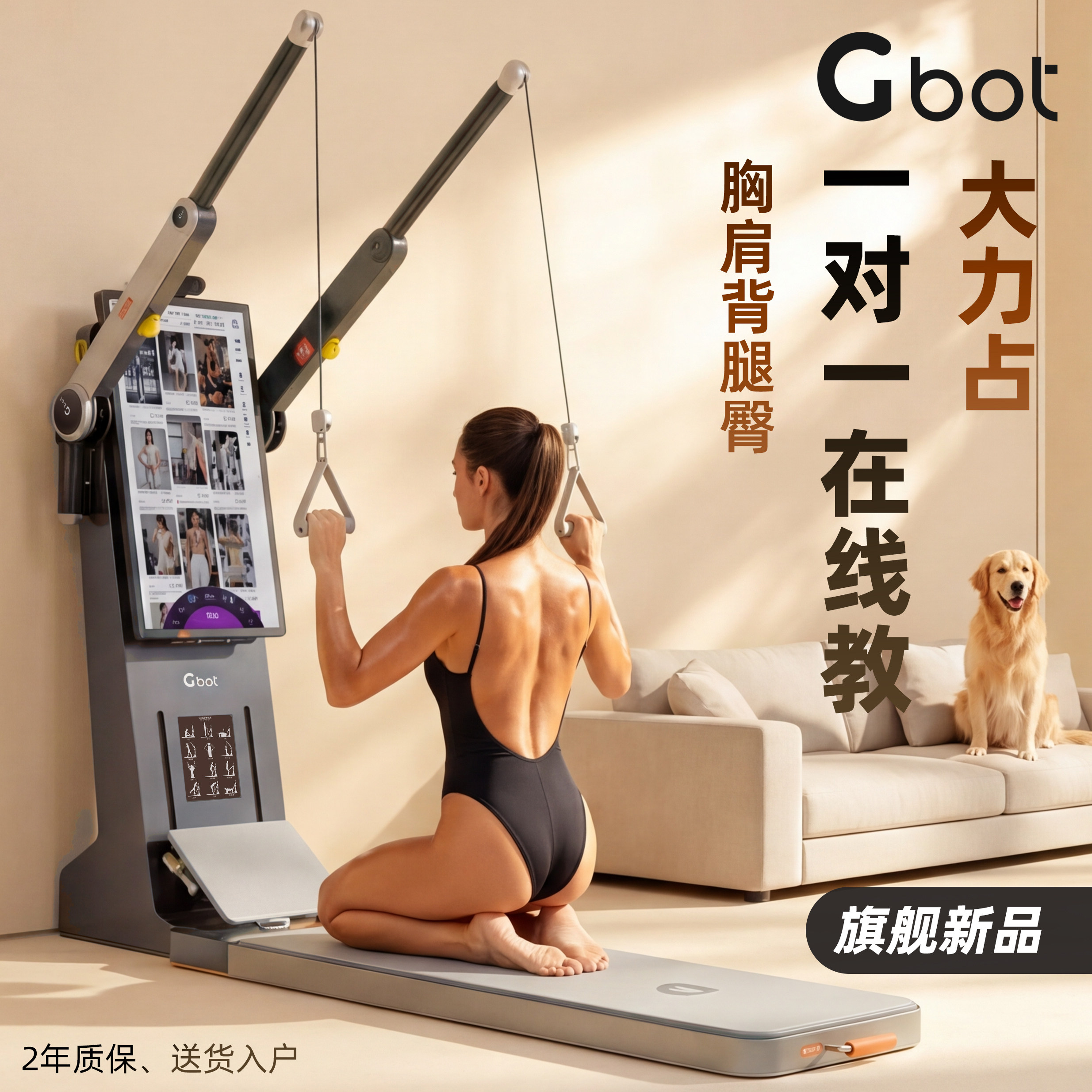 GBOT大力占家用综合训练器力量站小飞鸟龙门架史密斯划船机健身镜