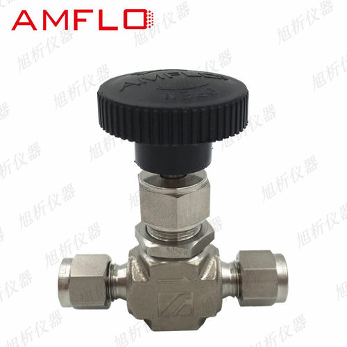 敦阳SS316不锈钢卡套针阀 AMFLO NV10气路管调节阀截止阀1/4英寸