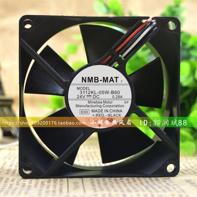 全新美蓓亚NMB 3112KL-05W-B60 8CM 24V0.28A 8032变频器散热风扇