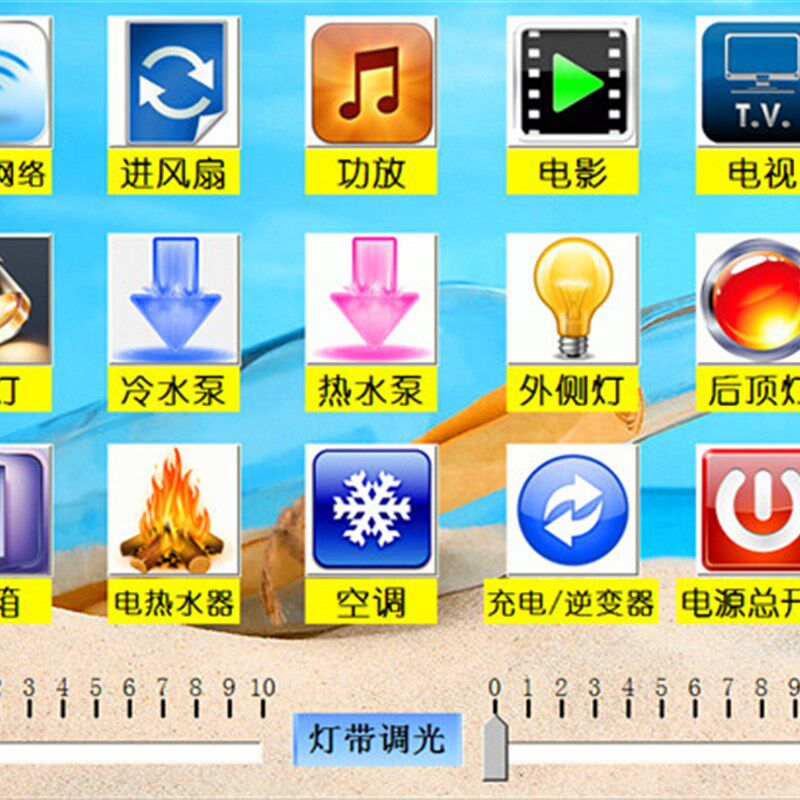 房车智能触摸屏控制系统 触摸屏控制面板控制器 越野e族 标准一号