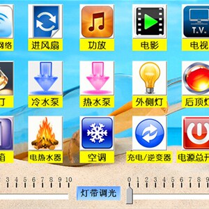 房车智能触摸屏控制系统 触摸屏控制面板控制器 越野e族 标准一号