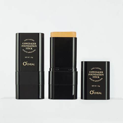 Foundation Cream粉底膏遮瑕不脱妆固体粉底液+粉扑刷二合一
