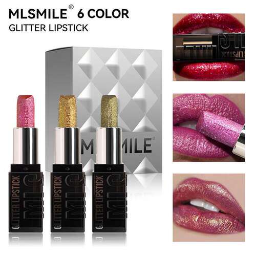 Glitter Lipstick Set 爆闪口红套装金属色防水不易粘杯