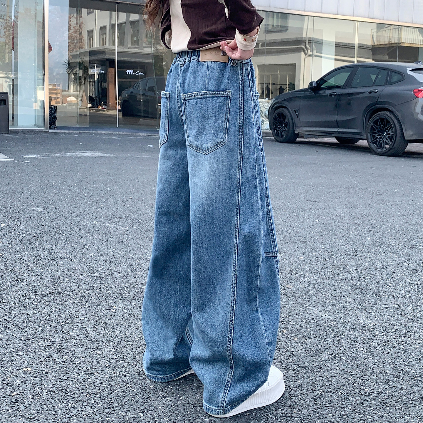儿童裤子春秋新款直筒女童牛仔裤