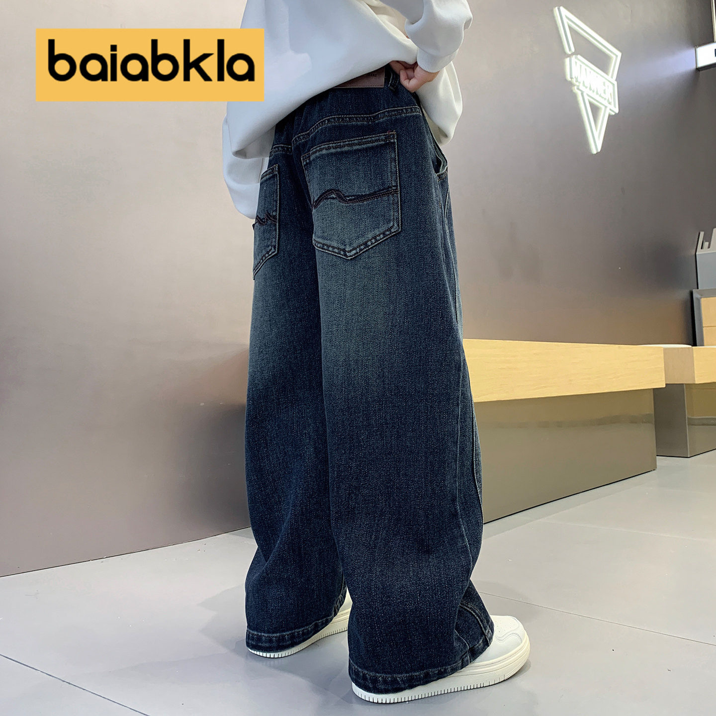 儿童裤子男童牛仔裤春秋直筒冬季加绒加厚阔腿冬天保暖休闲一体绒,童装/婴儿装/亲子装,裤子,淘宝优惠券,粉丝福利购,淘宝优惠卷