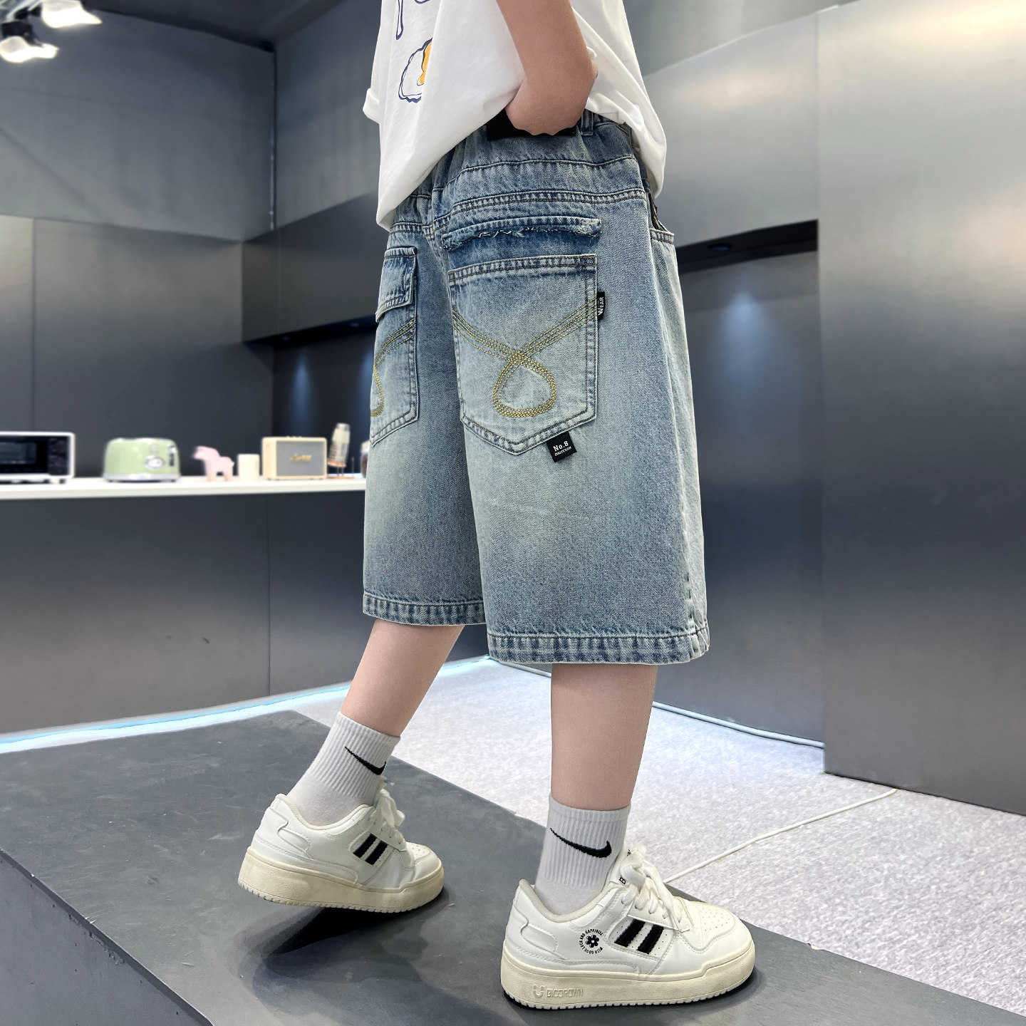 男童裤子夏季新款儿童短裤中大童牛仔七分中裤休闲韩版软薄夏天潮