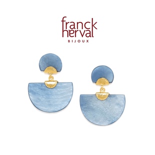 法国品牌Franck Herval蕾娜系列耳钉法式气质款百搭款蓝色耳饰
