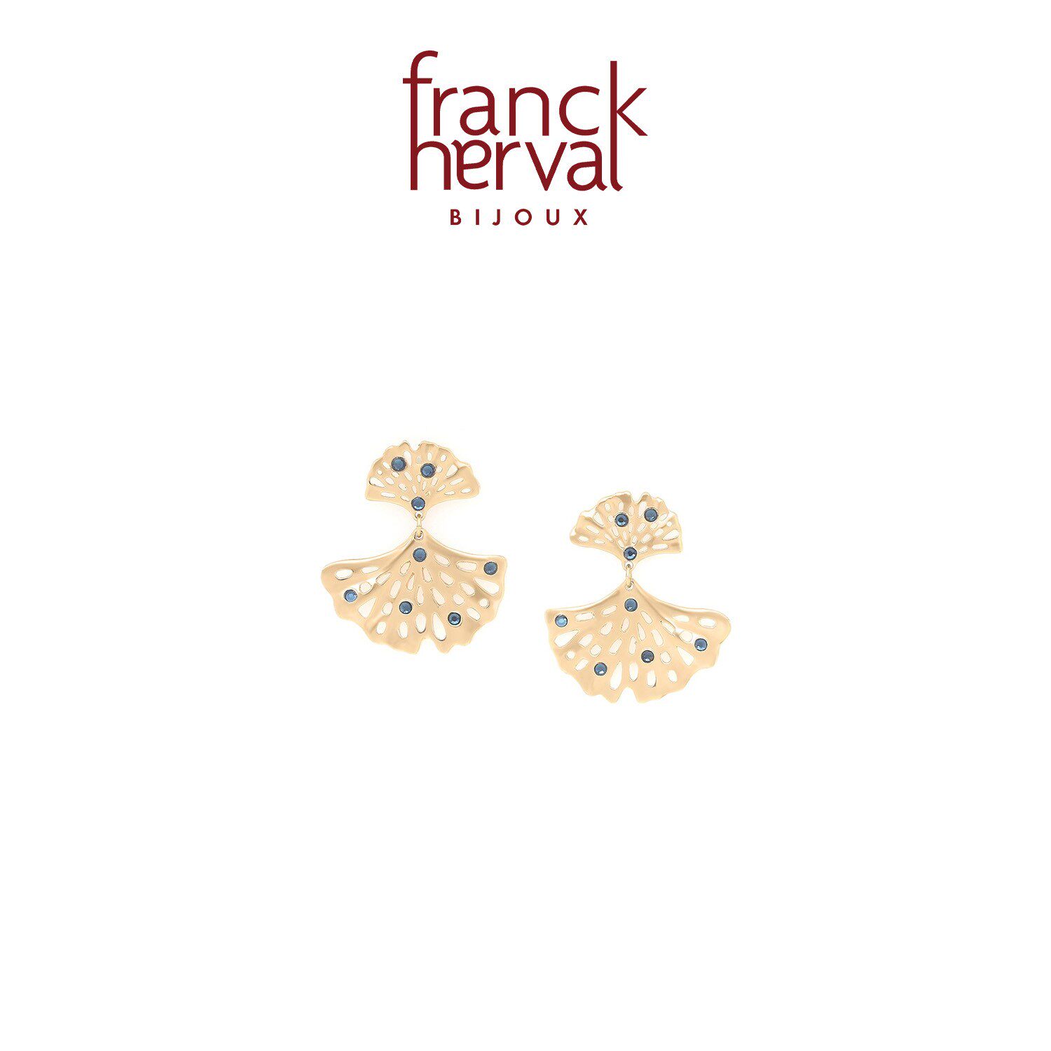 合金耳饰法国品牌FranckHerval王妃系列镂空金属耳针