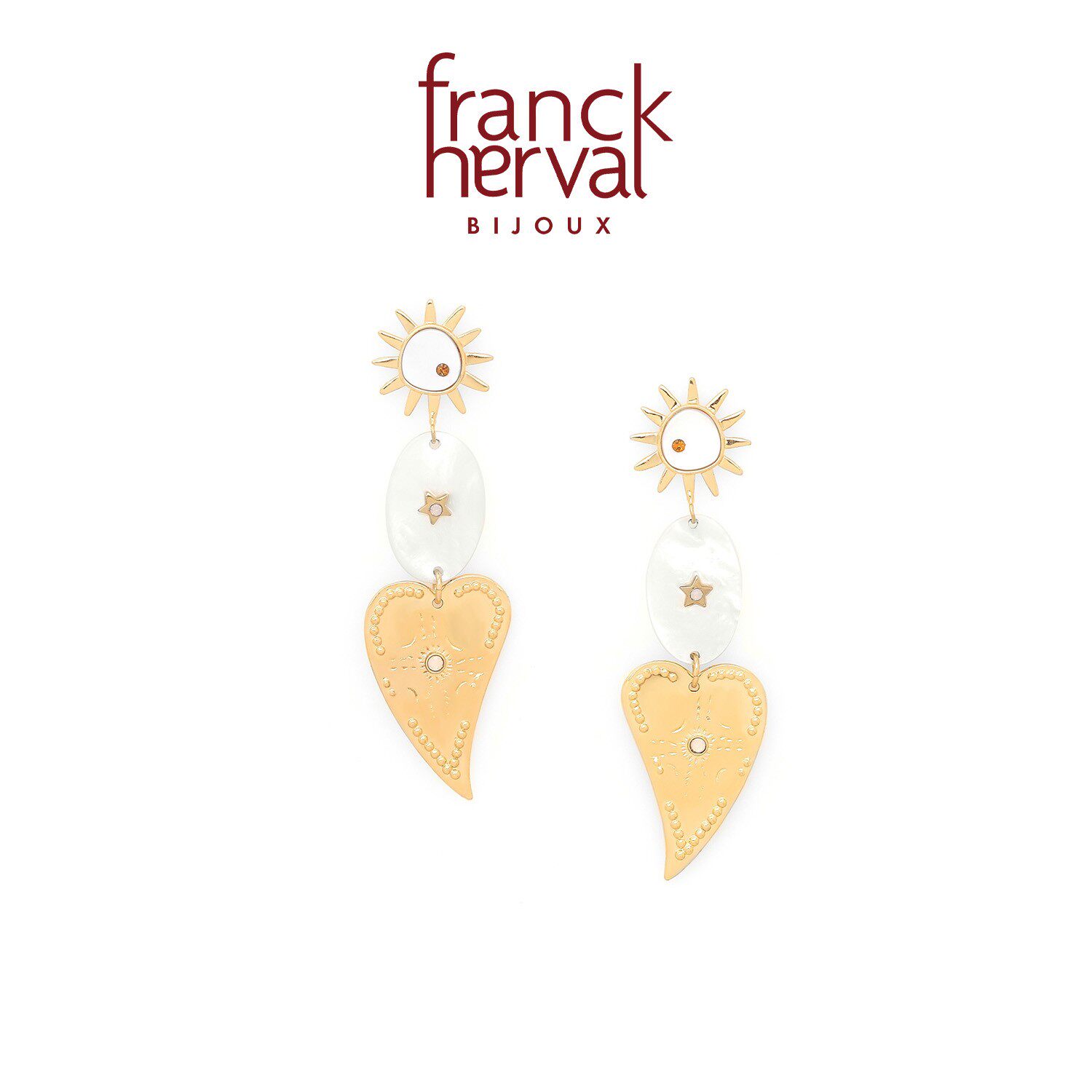 法国品牌Franck Herval 太阳神系列太阳星芒长款耳针