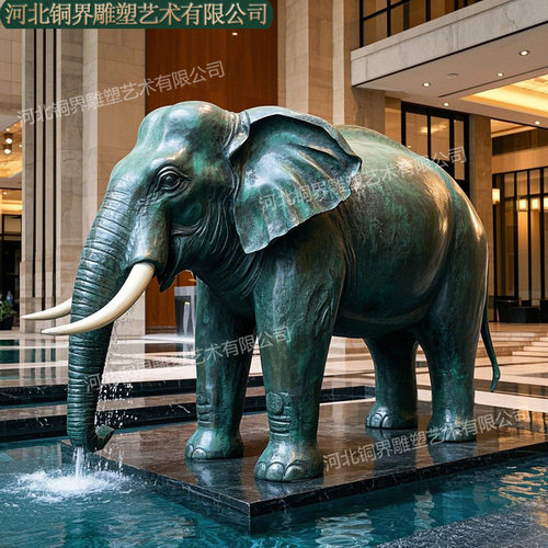 厂家铸铜大象雕塑动物铜摆件大门对象elephant bronze sculpture